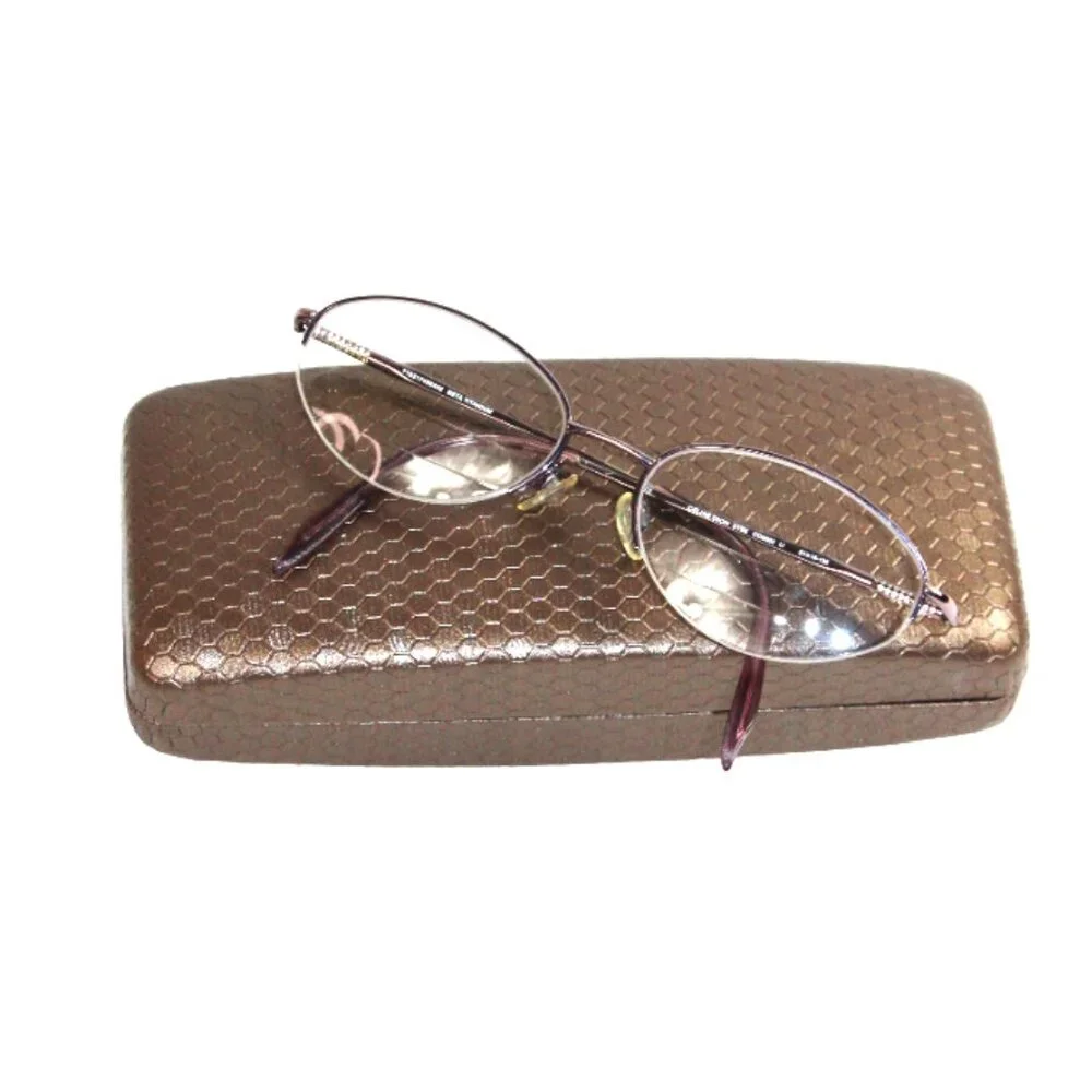 Celine Dion CD8033 Half Rim Oval Beta Bronze Gunmetal Titanium Eyeglass Frame